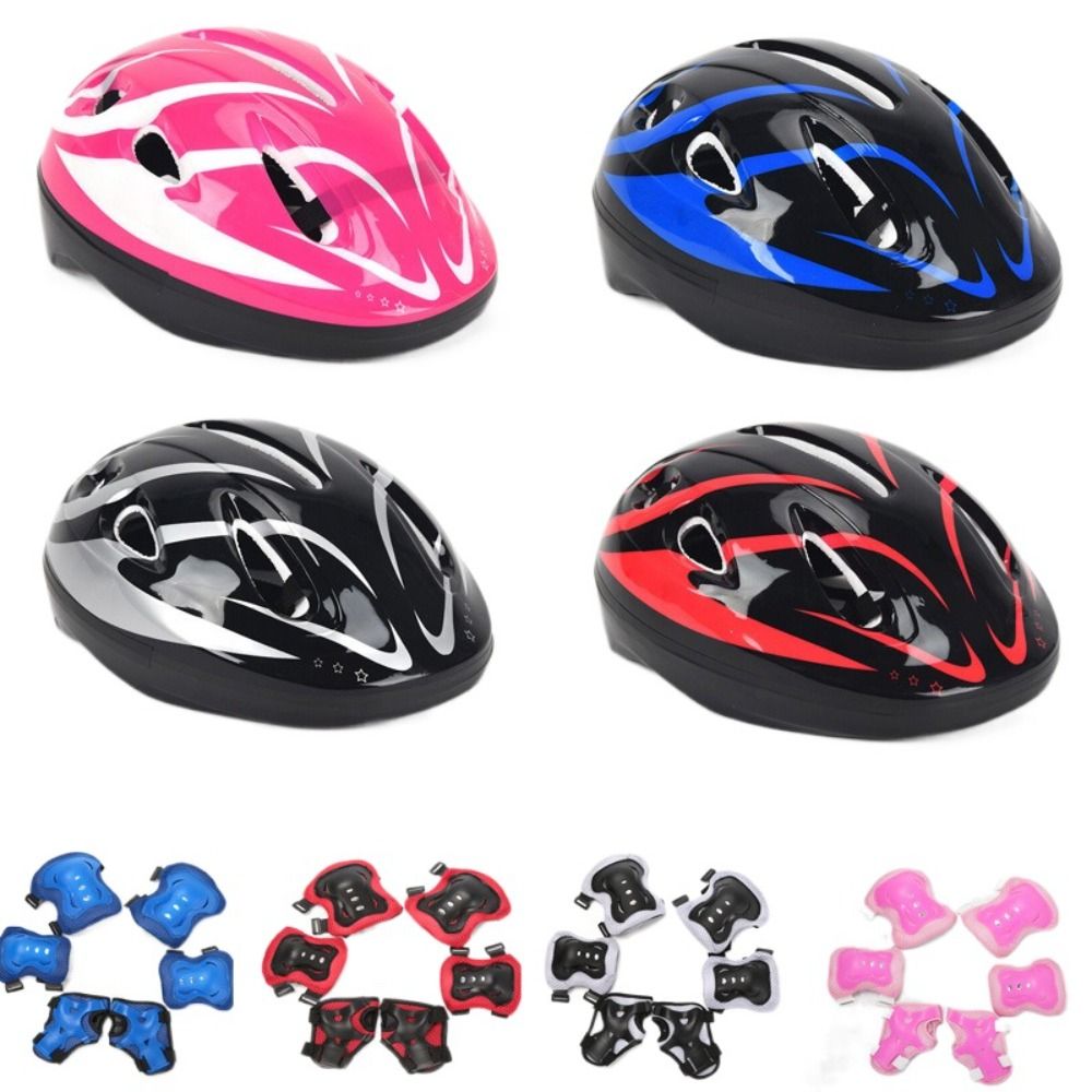 Cycling Gear For Kids - Kids Helmet Knee Elbow Pads Wrist