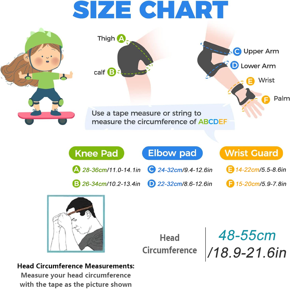 7Pcs Kids Bike Helmet,Toddler  - Cycling Gear For Kids ulasan dan harga