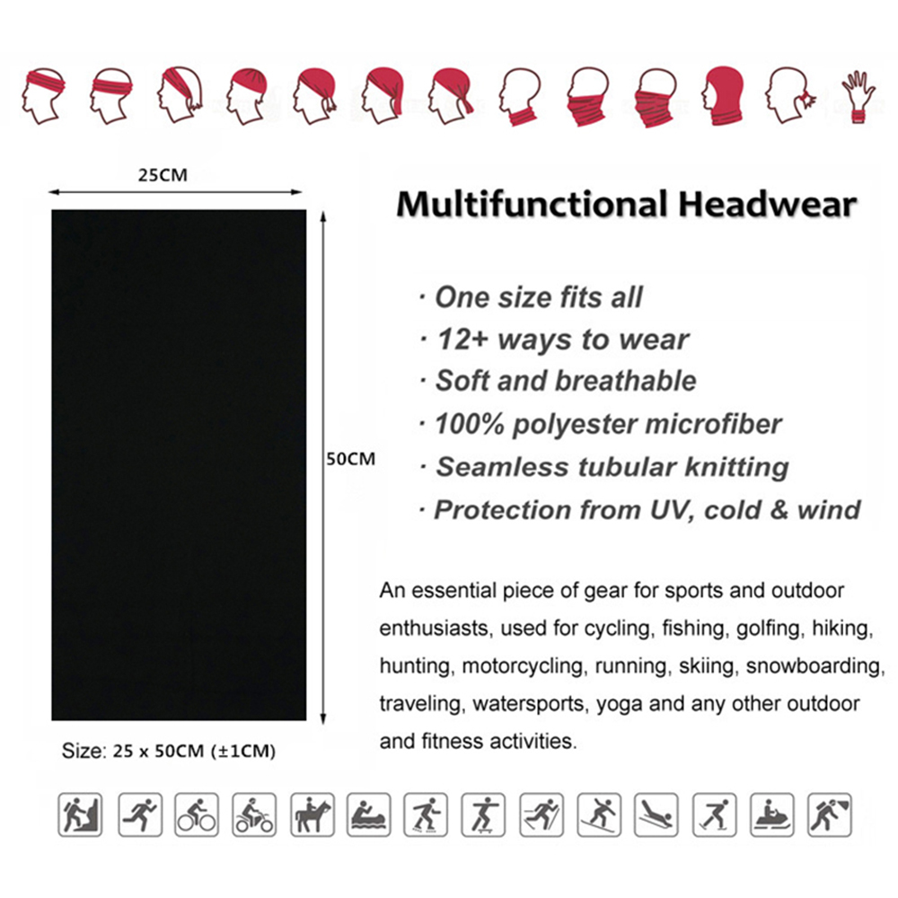Seamless Solid Color Bandanas  - Cycling Gear For Men ulasan dan harga