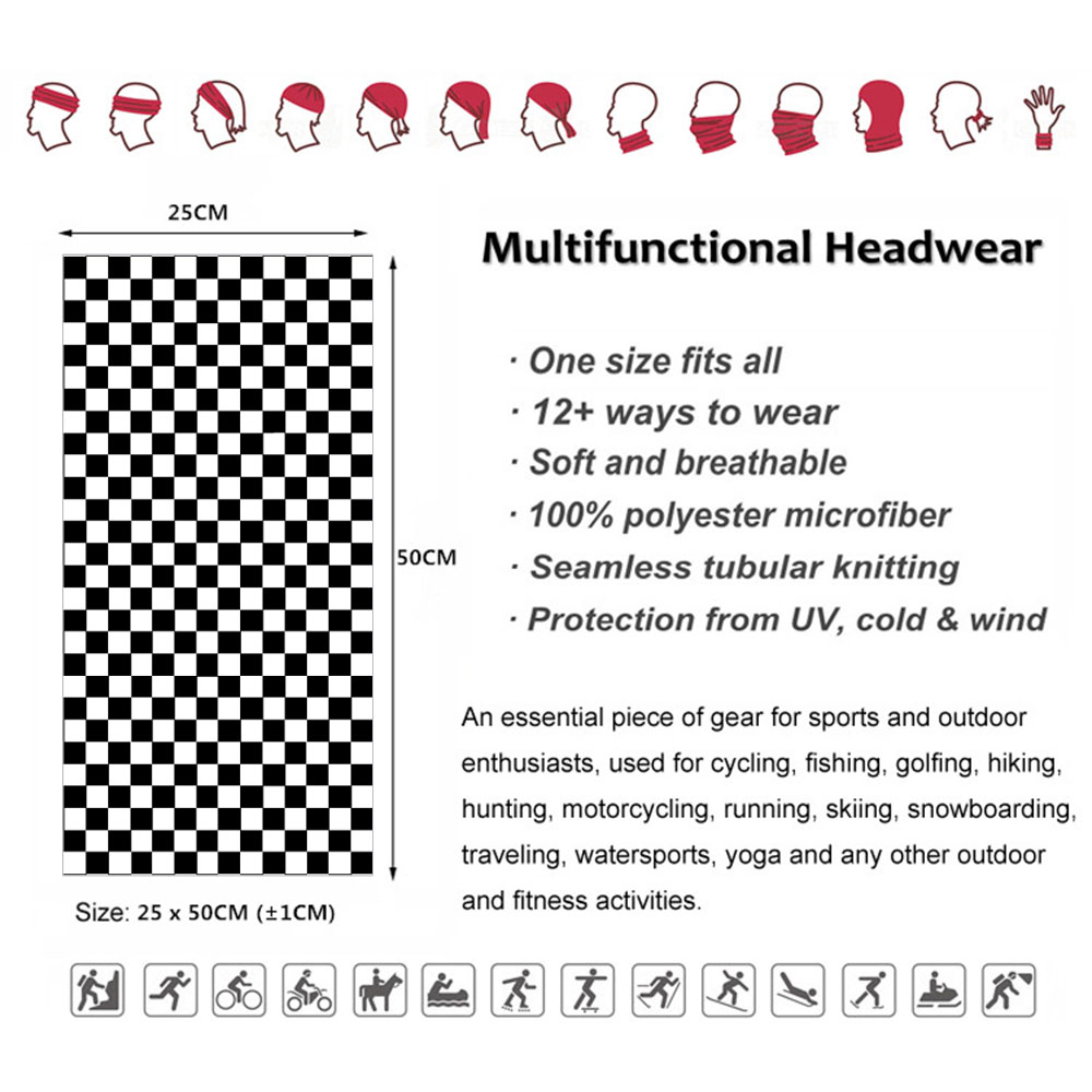 Checkered Ska Printed Headband - Cycling Gear For Men ulasan dan harga